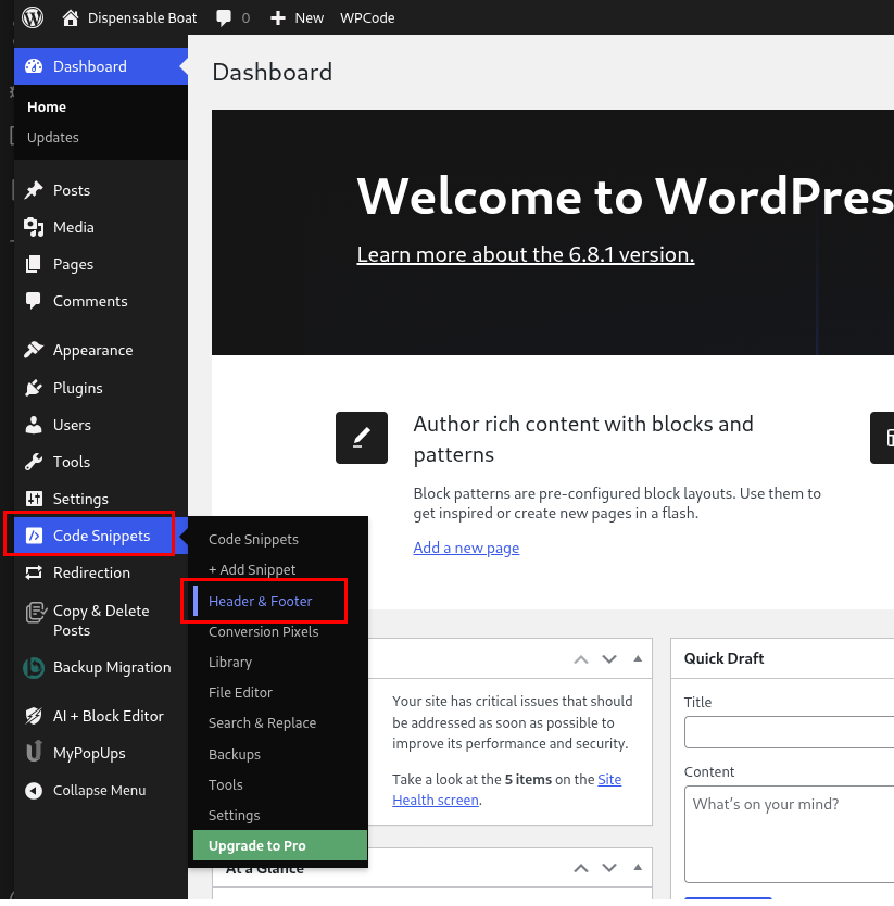 WordPress-Admin-panel